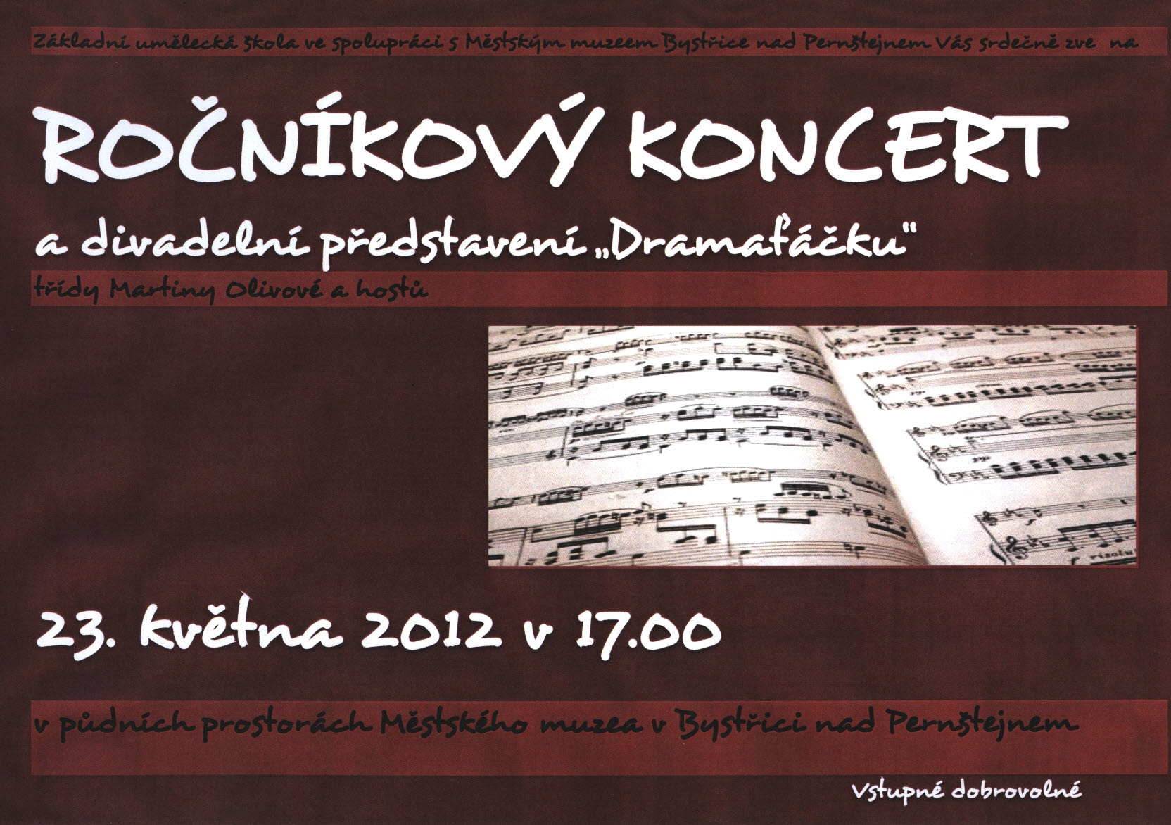 Ročníkový koncert a divadelní představení "Dramaťáčku"